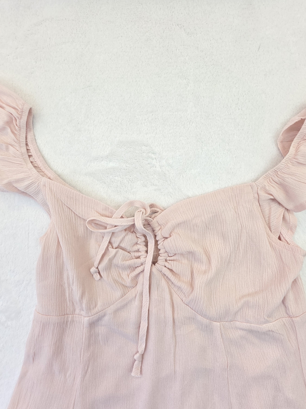 L.A. Hearts PacSun Pink Mini Dress Womens Small Ruffle Strap Tie Front Flowy NWT - Picture 2 of 8